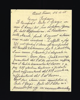 [Lettera di Angelo Guacci sulla bozza del libro Guerriglia sull'Appennino]