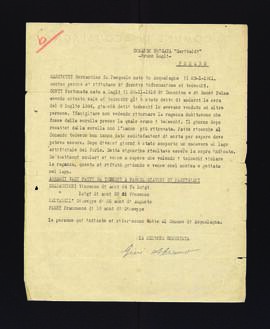 [Lettera della Sezione comunista di Acqualagna sull'uccisione di alcuni civili e l'arresto di favoreggiatori di partigiani]