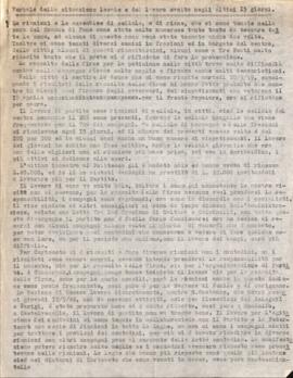 "Verbale della situazione locale e del lavoro svolto negli ultimi 15 giorni"