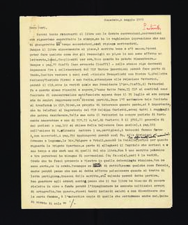 [Lettera di Augusto Pantanetti sulla bozza del libro Guerriglia sull'Appennino]