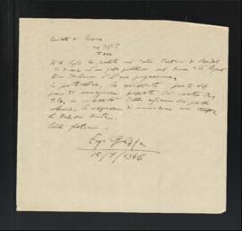 Lettera di Enzo Capalozza per il Comitato di sezione della Sezione di Fano del Partito comunista italiano - PCI