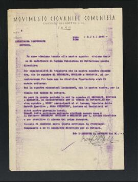 Direttive del Circolo Giannetto Dini del Movimento giovanile comunista - MGC per la modifica del torneo di calcio di settore