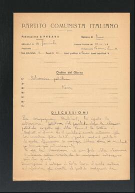 Verbale della riunione del 17 giugno 1946 della Cellula femminile numero 18 della Sezione di Fano del Partito comunista italiano - PCI