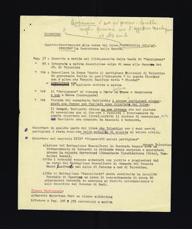 [Osservazioni sulla bozza del libro Guerriglia sull'Appennino con particolare riferimento alle vicende accadute a Tolentino]