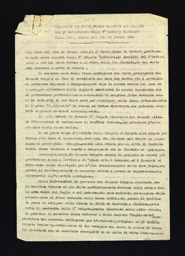 "Relazione sui fatti d'arme compiuti dai reparti del 3° Battaglione della Va Brigata Garibaldi nella prima decade del mese di luglio 1944"