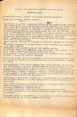 "Riunione della Segreteria richiesta dal Presid[enza] E.C.A."