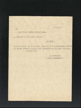 Lettera del Segretario della Sezione di Fano del Partito comunista italiano - PCI al Comitato di liberazione nazionale - CLN di Fano