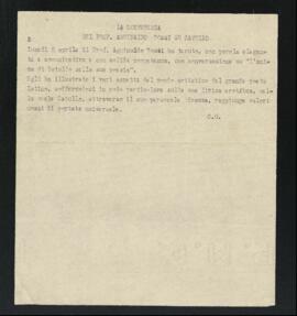 "La conferenza del professore Aguinaldo Rossi su Catullo"