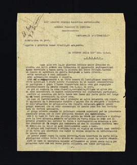 [Lettera di Egisto Monceri sull'attività di bande ribelli e il loro armamento]
