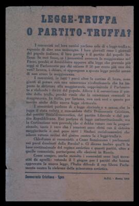 "Legge-truffa o partito-truffa?"