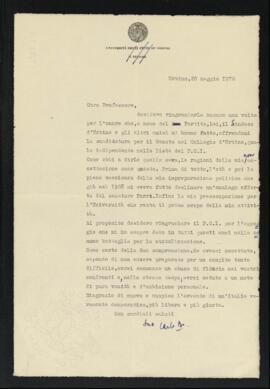 Lettera di Carlo Bo a Giorgio Tornati