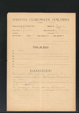 Verbale della riunione del 27 maggio 1946 della Cellula femminile numero 18 della Sezione di Fano del Partito comunista italiano - PCI