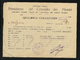 Qualifica gerarchica di Bruno Venturini