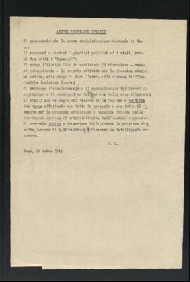 "Alcune richieste urgenti"