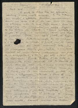 Lettera di Bruno Venturini del 5 luglio 1944