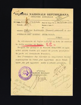 [Lettera di N. Nicchiarelli sull'attività di ribelli a Serra Sant'Abbondio]