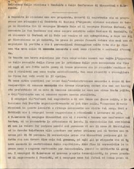 "Relazione della riunione a Mondolfo e della Conferenza di Giammattei a S. Lorenzo"