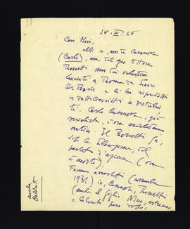 [Lettera di Enzo Capalozza sull'arresto di alcuni antifascisti avvenuto nel 1931]