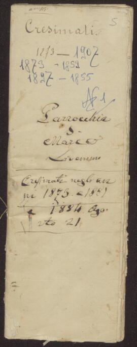 Parrocchia San Marco Livemmo cresimati negli anni 1873 e 1881 e 1884  agosto 21