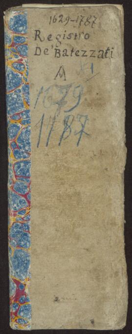 Registro de battezzati 1629-1787